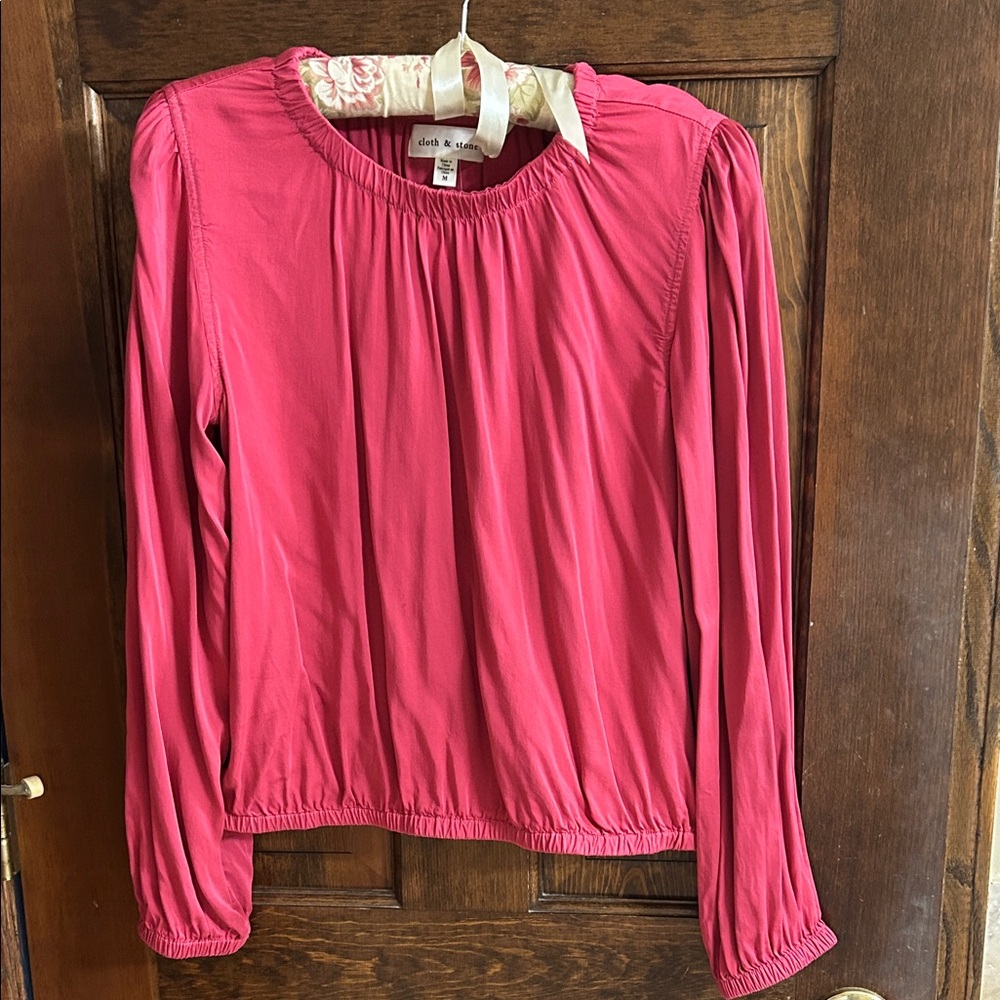 Pink Long Sleeve Blouse